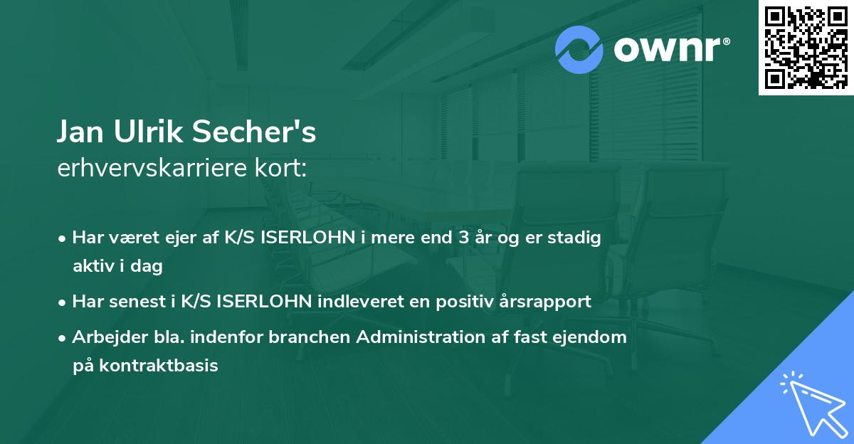Jan Ulrik Secher's erhvervskarriere kort
