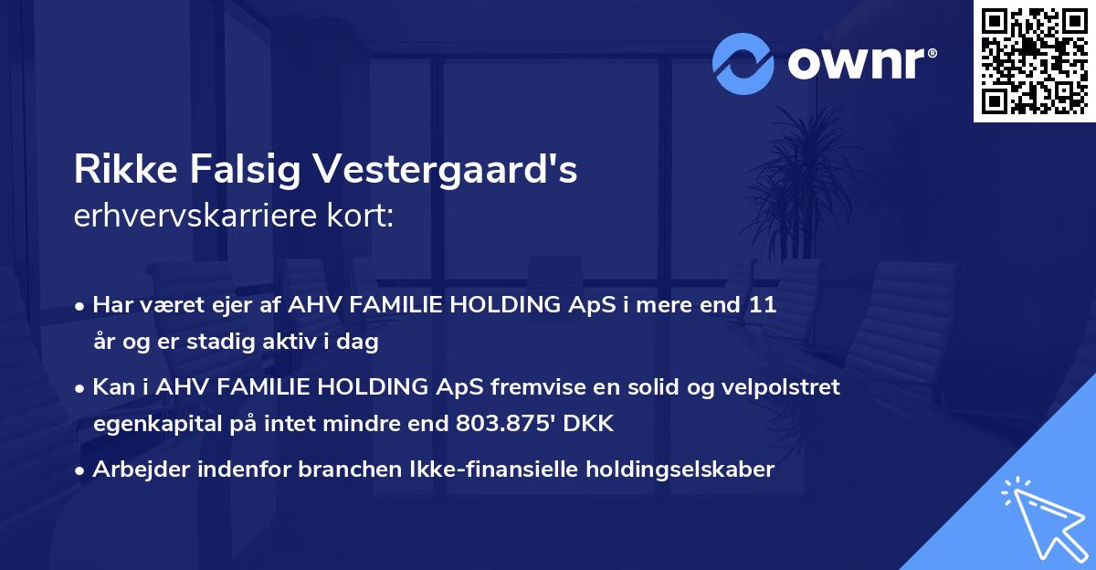 Rikke Falsig Vestergaard's erhvervskarriere kort