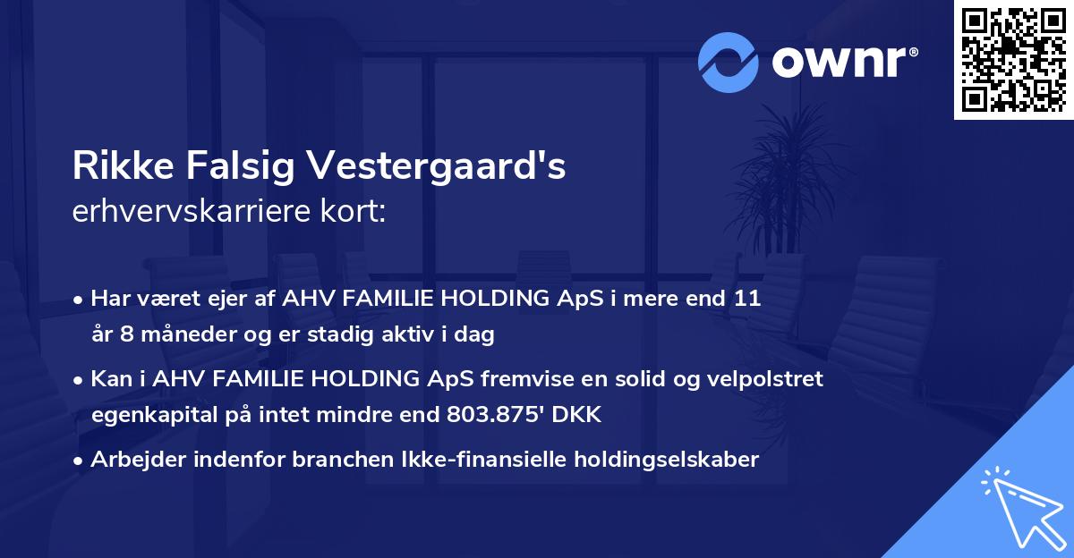 Rikke Falsig Vestergaard's erhvervskarriere kort