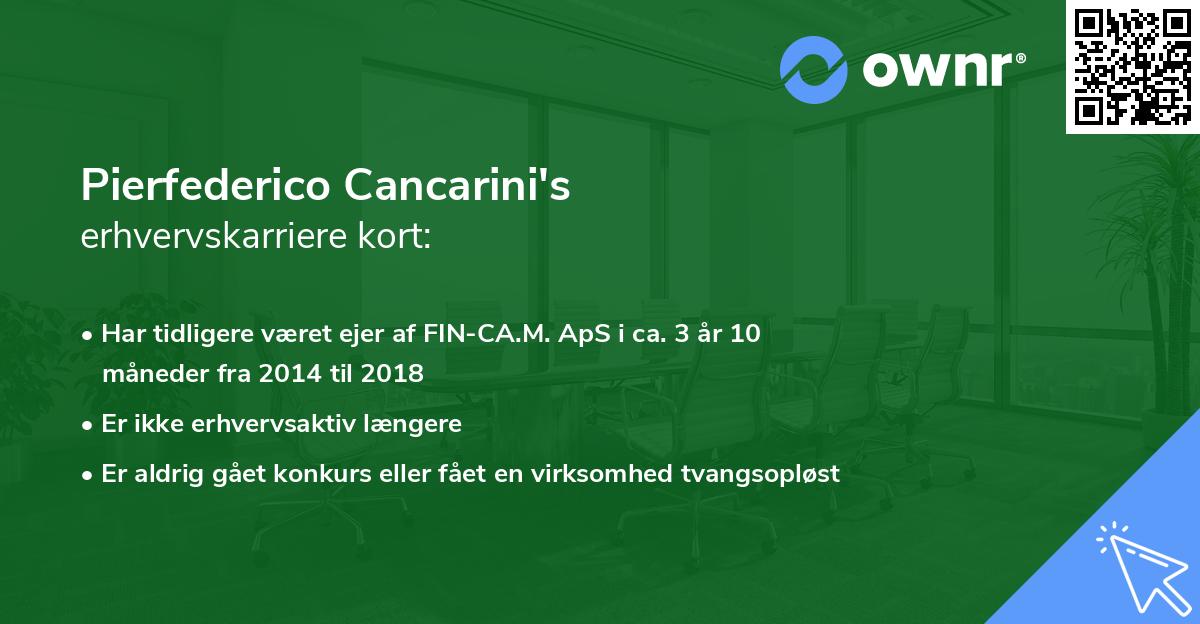 Pierfederico Cancarini's erhvervskarriere kort