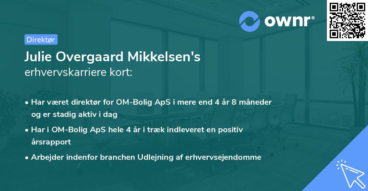Julie Overgaard Mikkelsen's erhvervskarriere kort