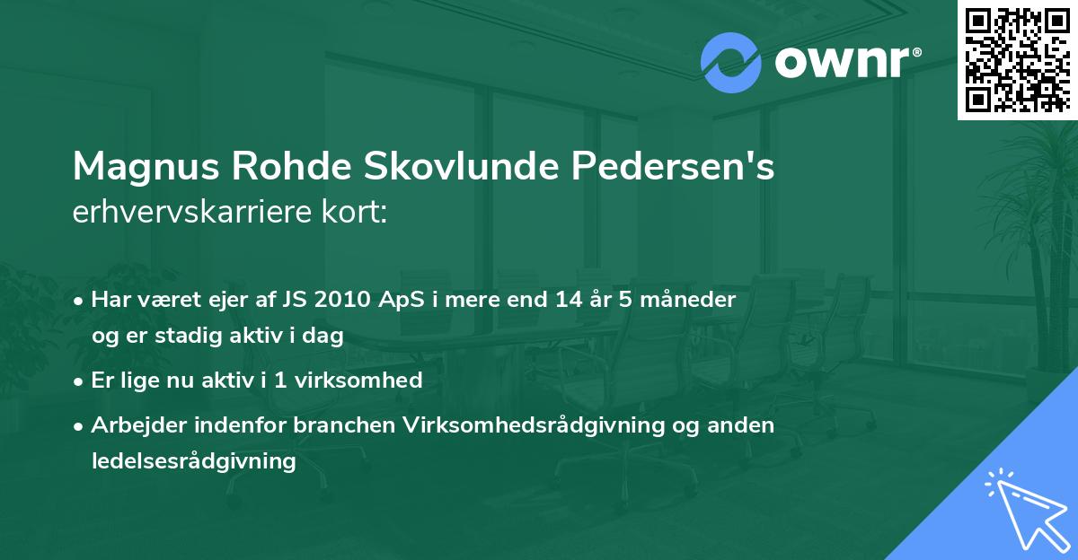 Magnus Rohde Skovlunde Pedersen's erhvervskarriere kort