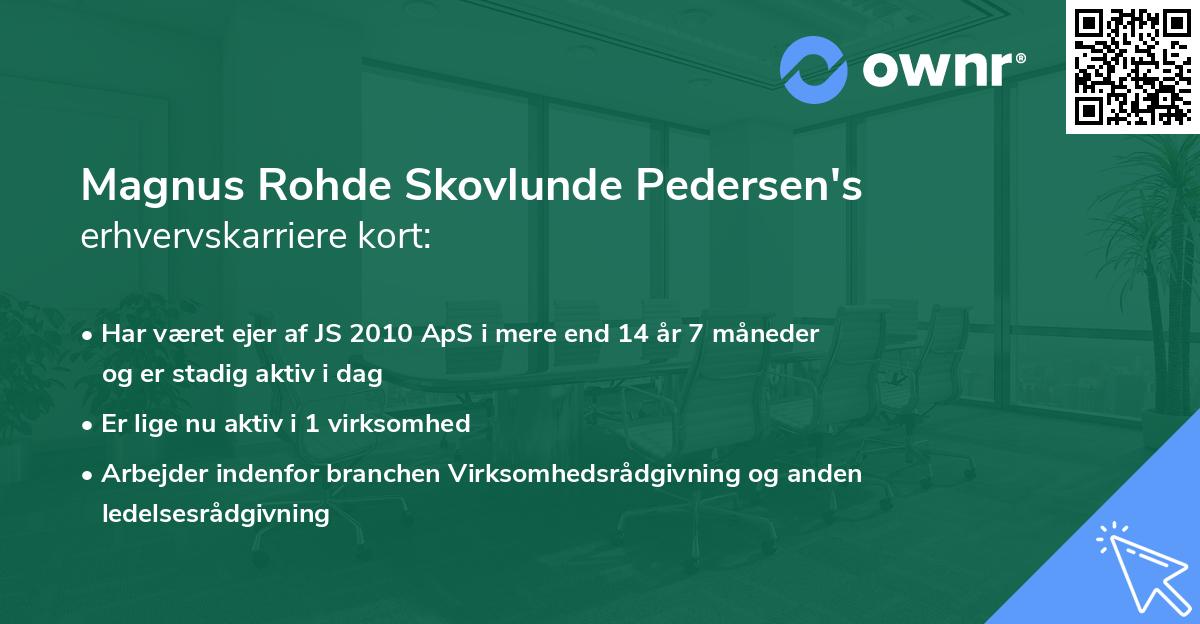 Magnus Rohde Skovlunde Pedersen's erhvervskarriere kort