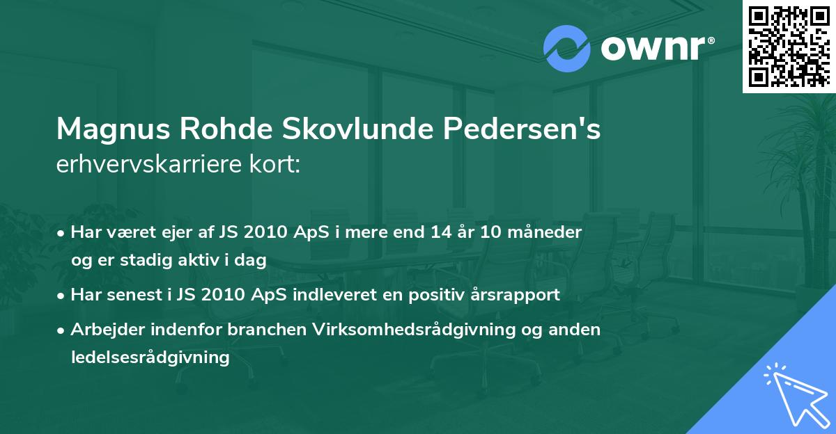 Magnus Rohde Skovlunde Pedersen's erhvervskarriere kort