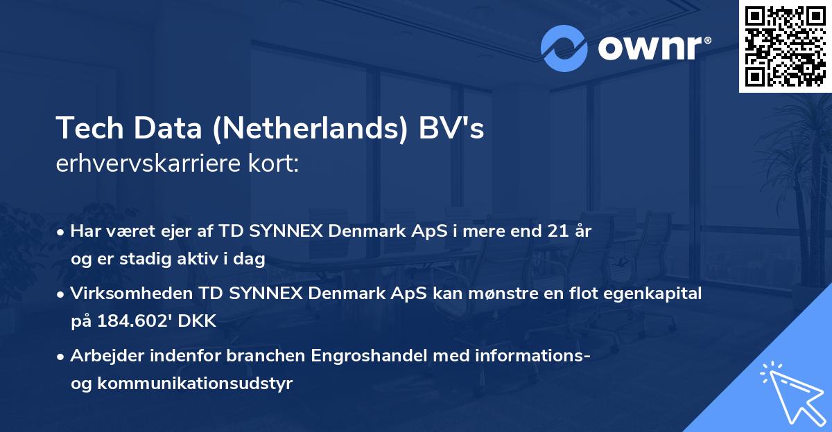 Tech Data (Netherlands) BV's erhvervskarriere kort