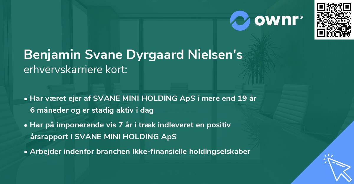 Benjamin Svane Dyrgaard Nielsen's erhvervskarriere kort