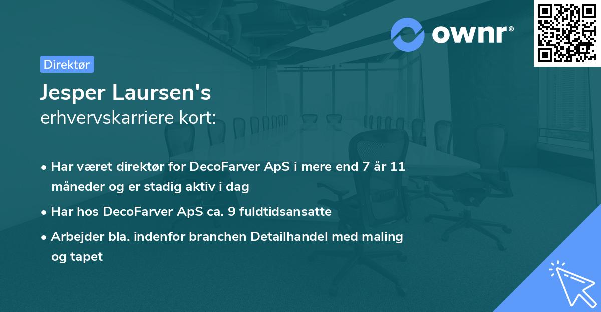 Jesper Laursen's erhvervskarriere kort