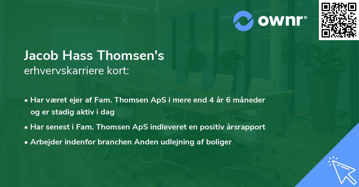 Jacob Hass Thomsen's erhvervskarriere kort