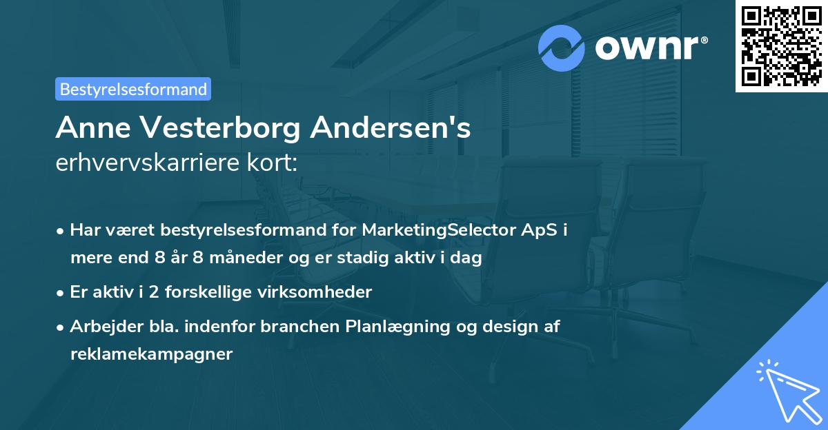 Anne Vesterborg Andersen's erhvervskarriere kort