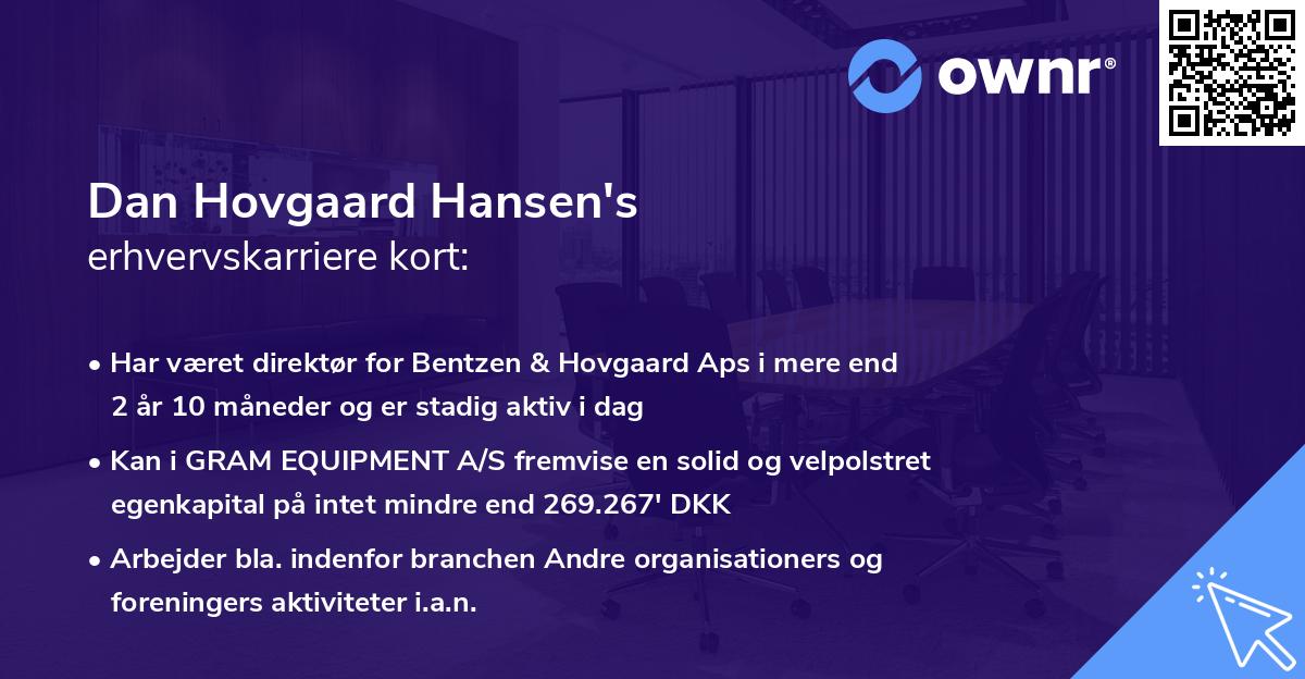 Dan Hovgaard Hansen's erhvervskarriere kort