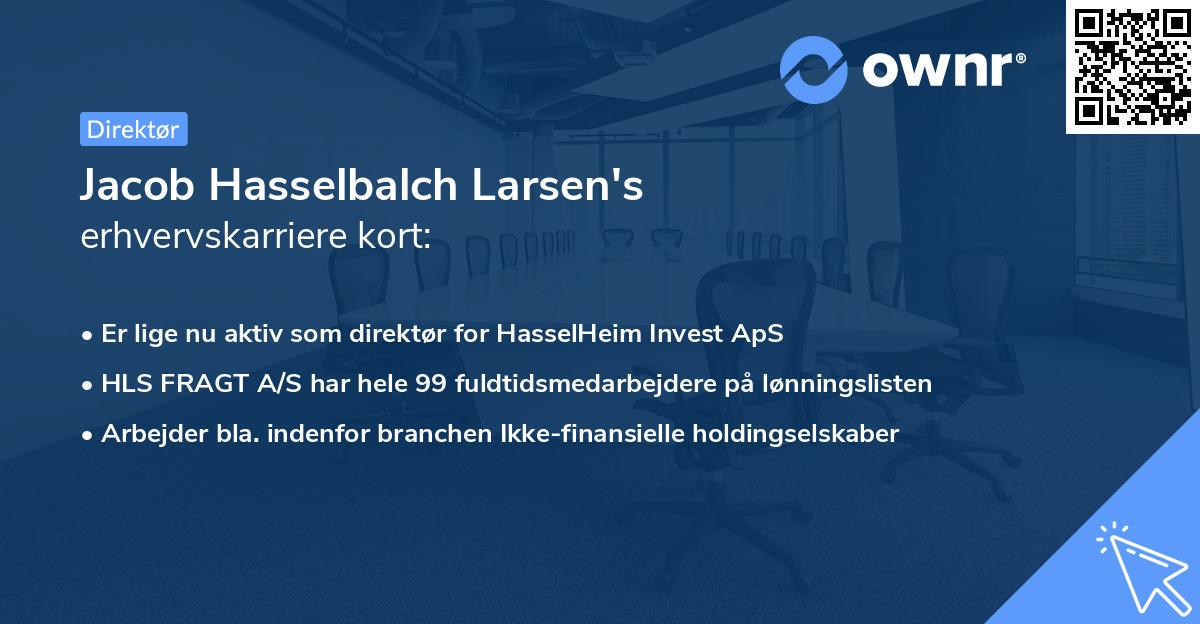Jacob Hasselbalch Larsen's erhvervskarriere kort