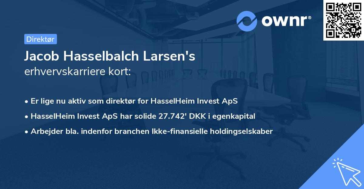Jacob Hasselbalch Larsen's erhvervskarriere kort