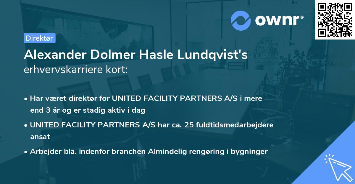 Alexander Dolmer Hasle Lundqvist's erhvervskarriere kort