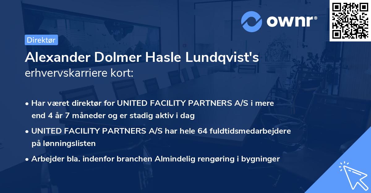 Alexander Dolmer Hasle Lundqvist's erhvervskarriere kort