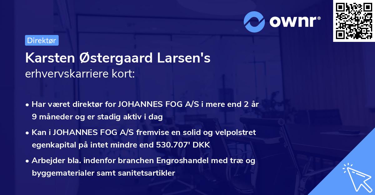 Karsten Østergaard Larsen's erhvervskarriere kort