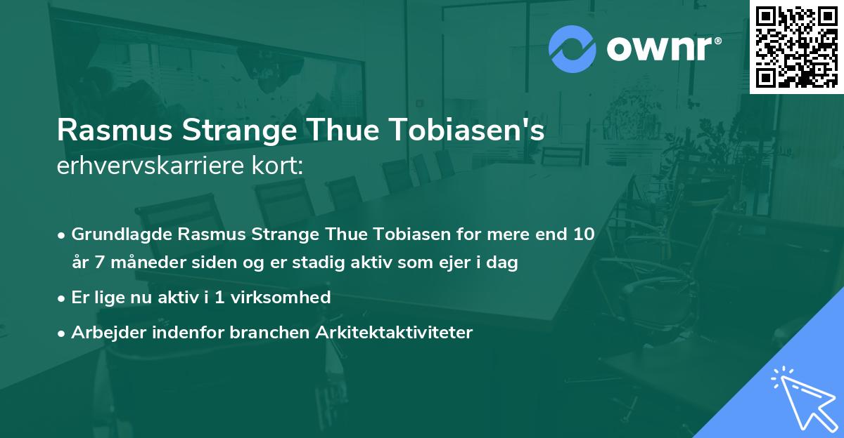 Rasmus Strange Thue Tobiasen's erhvervskarriere kort