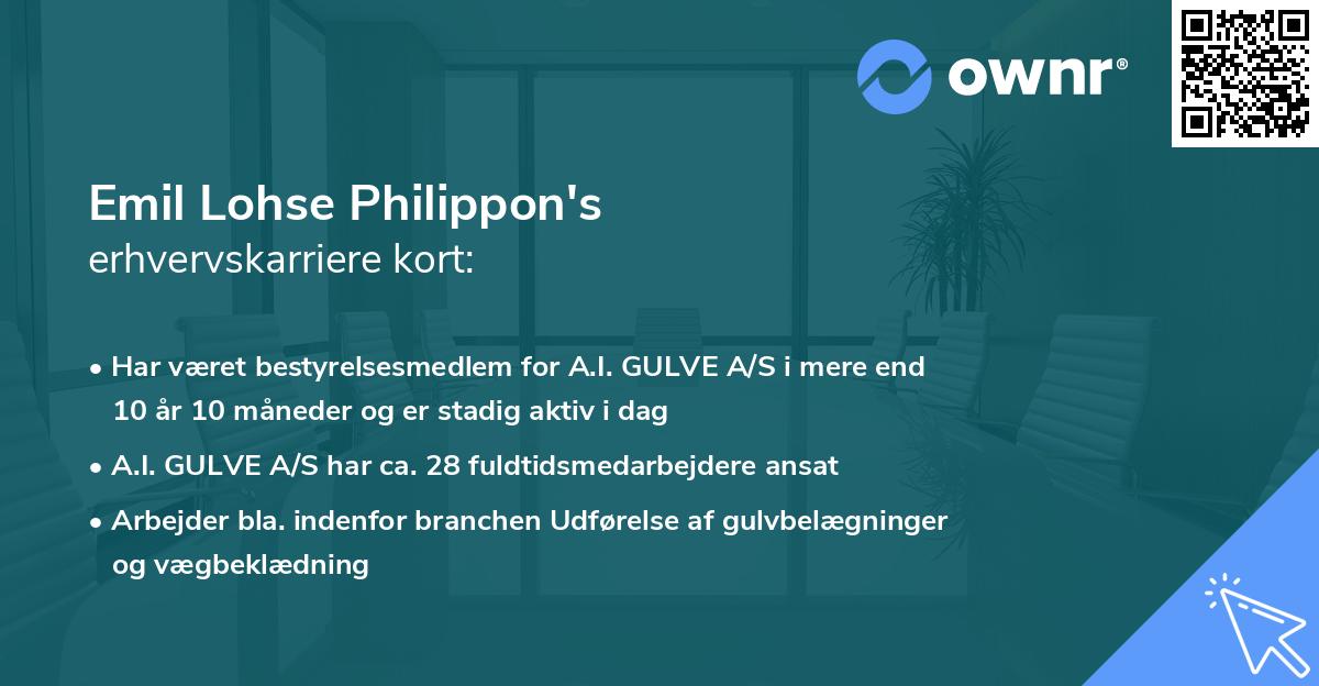 Emil Lohse Philippon's erhvervskarriere kort