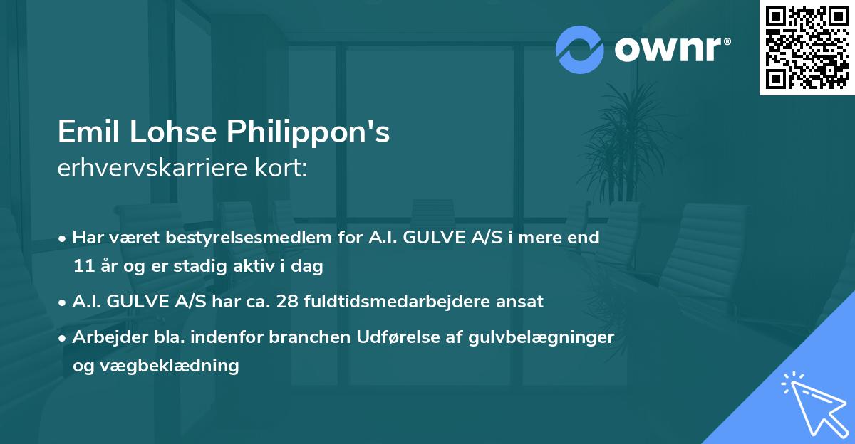 Emil Lohse Philippon's erhvervskarriere kort