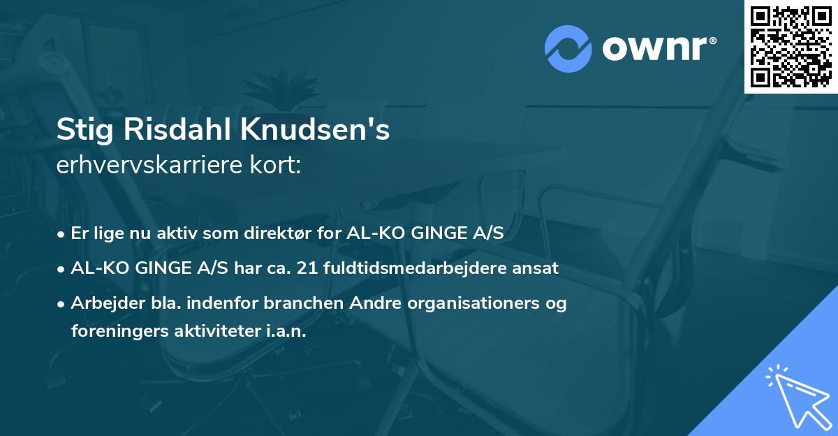 Stig Risdahl Knudsen's erhvervskarriere kort