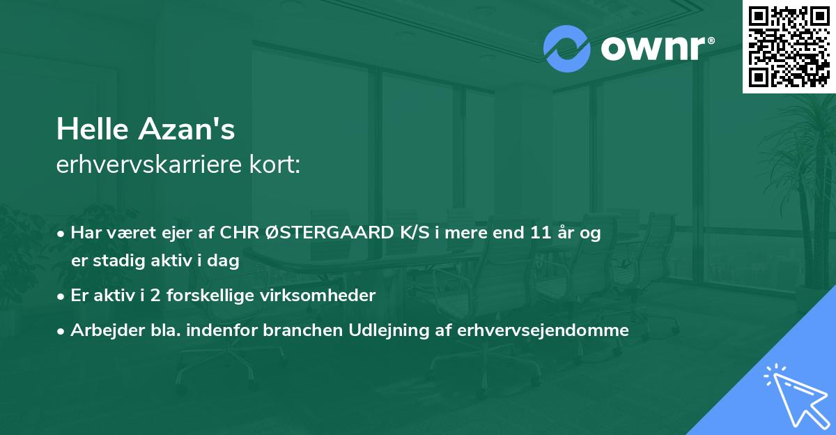 Helle Azan's erhvervskarriere kort