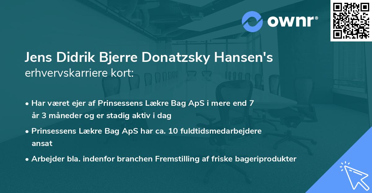 Jens Didrik Bjerre Donatzsky Hansen's erhvervskarriere kort