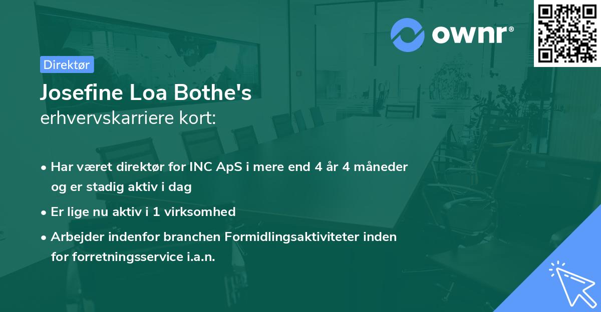 Josefine Loa Bothe's erhvervskarriere kort