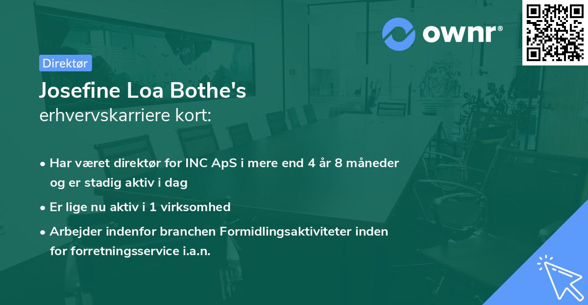 Josefine Loa Bothe's erhvervskarriere kort