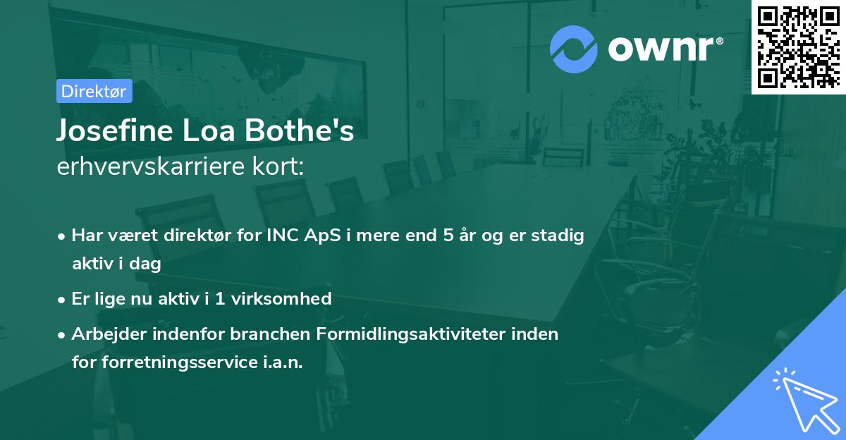 Josefine Loa Bothe's erhvervskarriere kort
