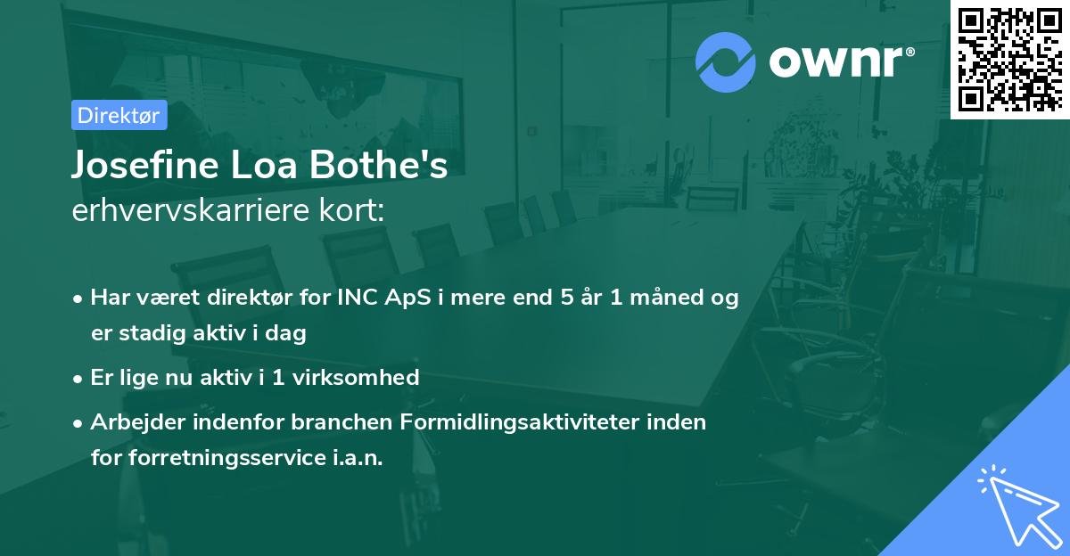 Josefine Loa Bothe's erhvervskarriere kort