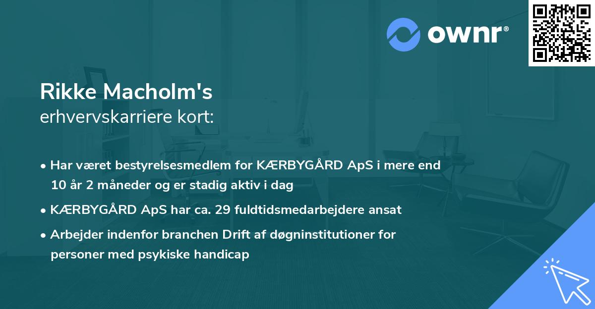 Rikke Macholm's erhvervskarriere kort