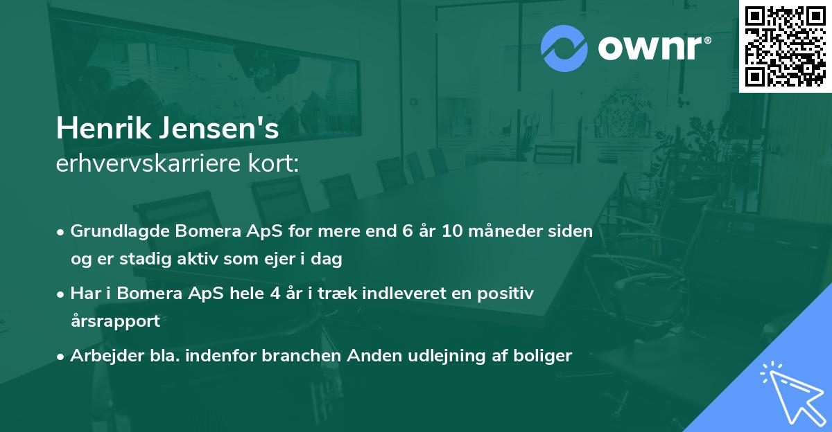 Henrik Jensen's erhvervskarriere kort