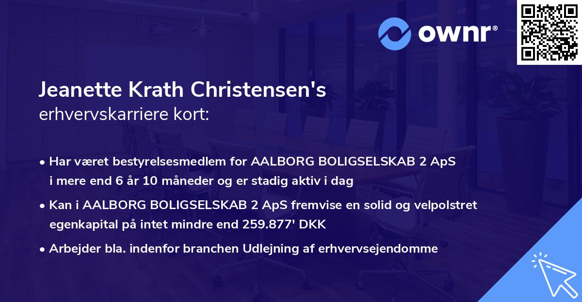 Jeanette Krath Christensen's erhvervskarriere kort