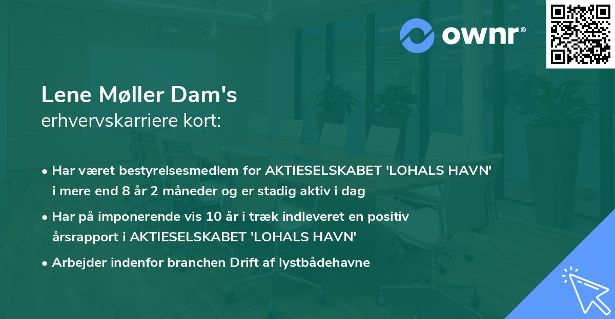 Lene Møller Dam's erhvervskarriere kort