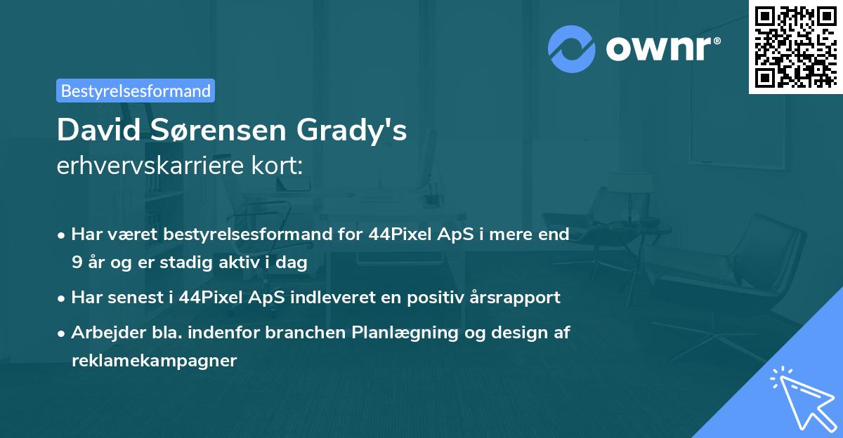 David Sørensen Grady's erhvervskarriere kort