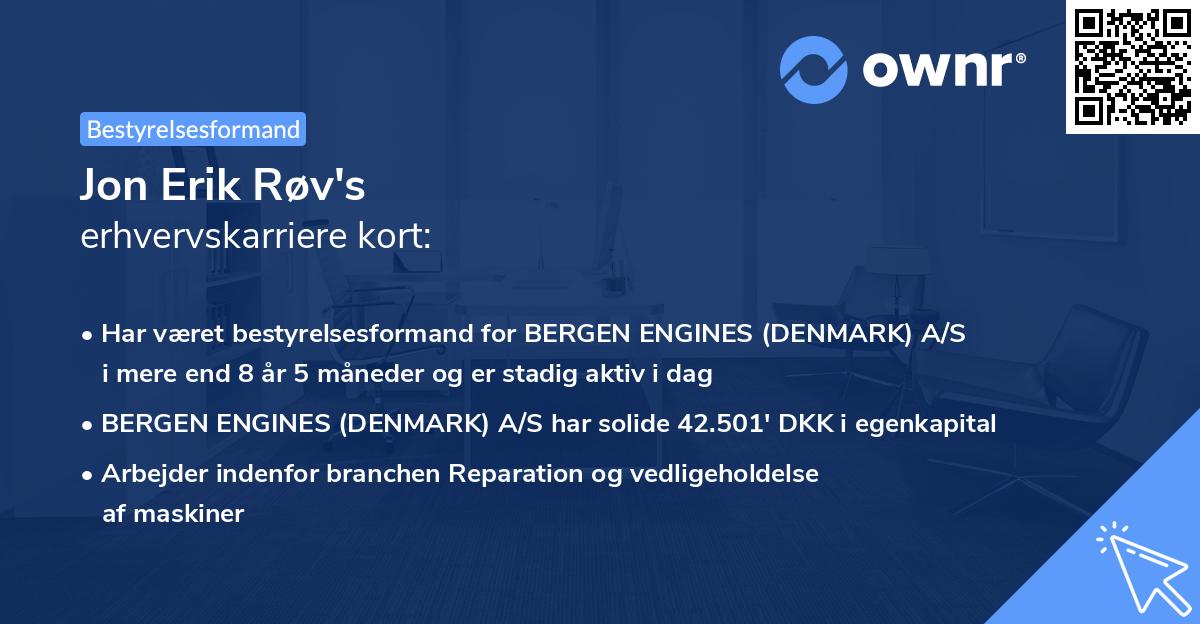 Jon Erik Røv's erhvervskarriere kort