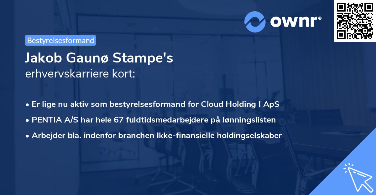 Jakob Gaunø Stampe's erhvervskarriere kort