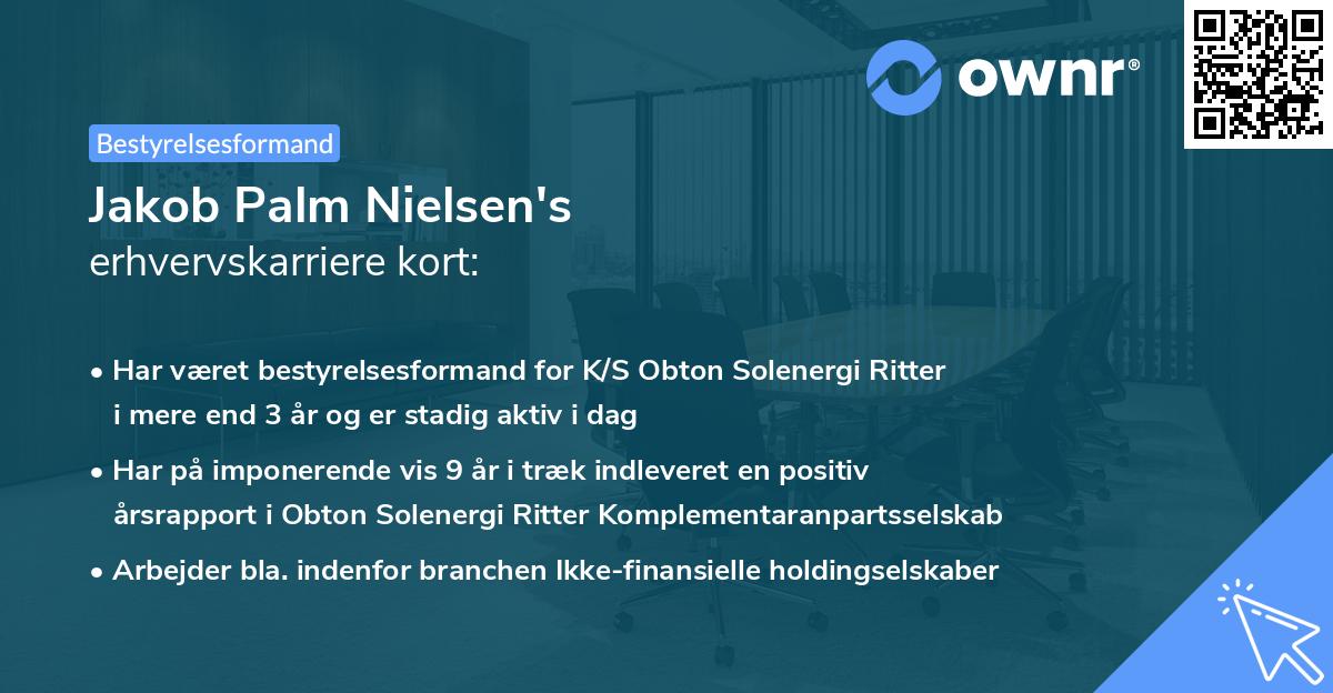 Jakob Palm Nielsen's erhvervskarriere kort