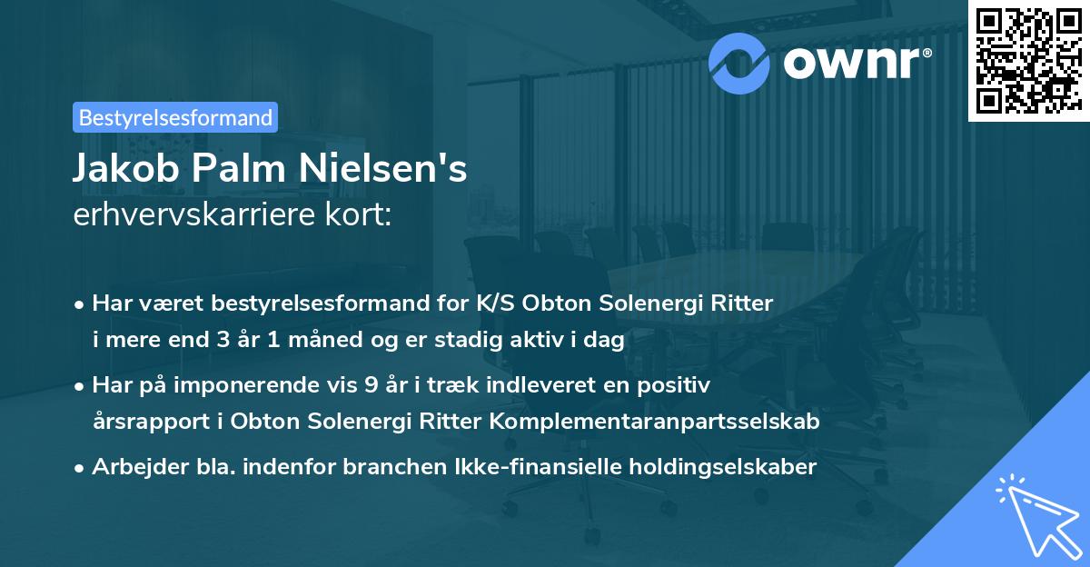 Jakob Palm Nielsen's erhvervskarriere kort