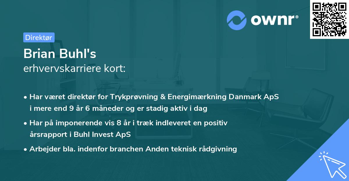 Brian Buhl's erhvervskarriere kort