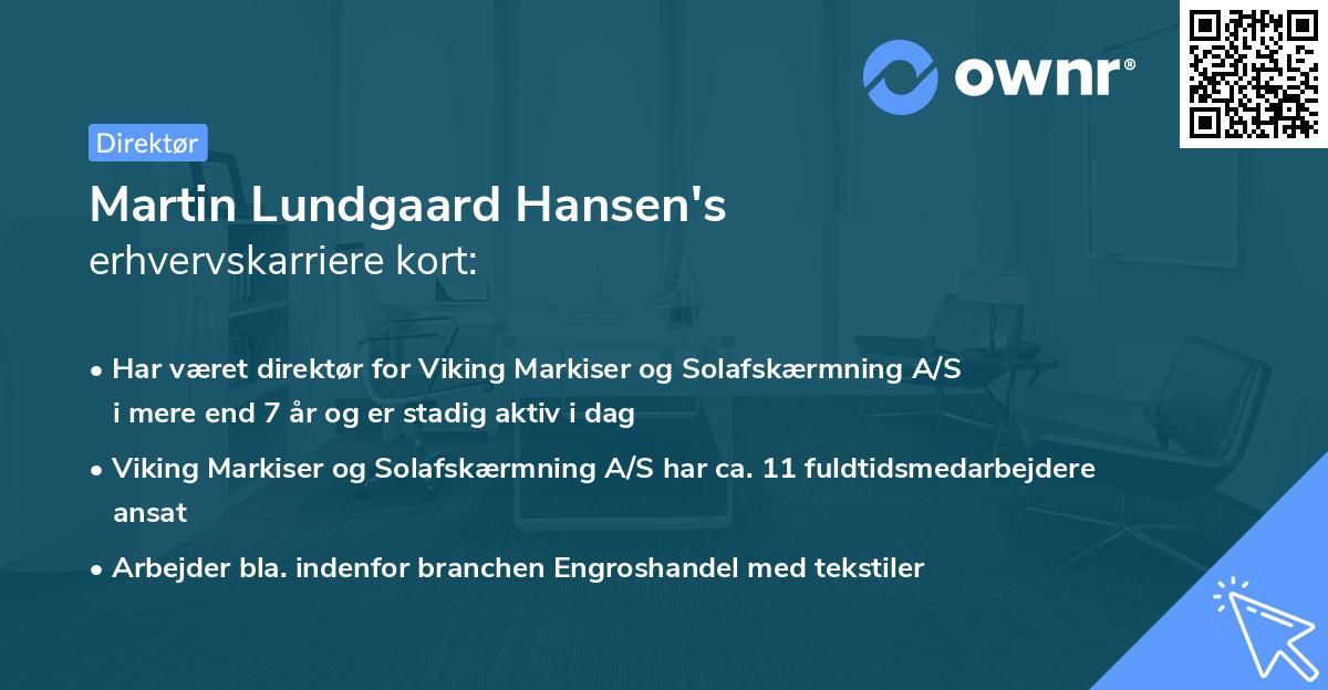 Martin Lundgaard Hansen's erhvervskarriere kort