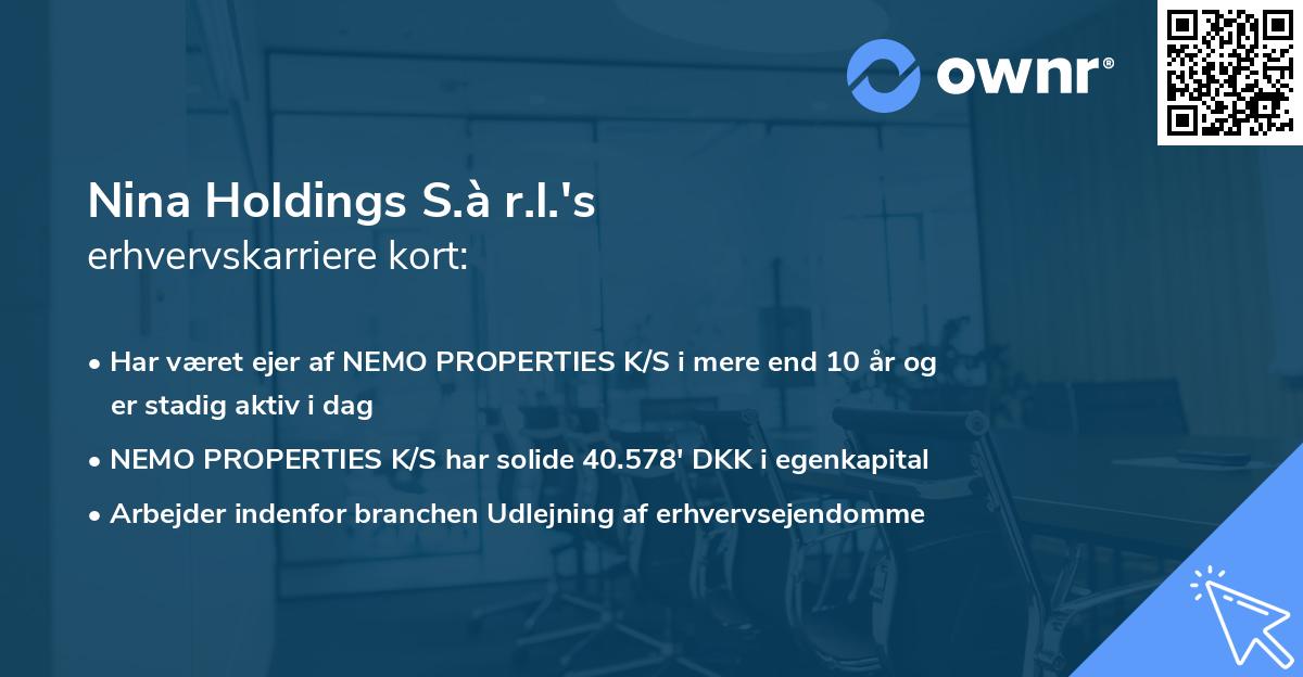 Nina Holdings S.à r.l.'s erhvervskarriere kort