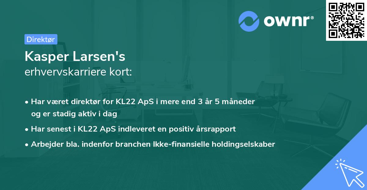 Kasper Larsen's erhvervskarriere kort