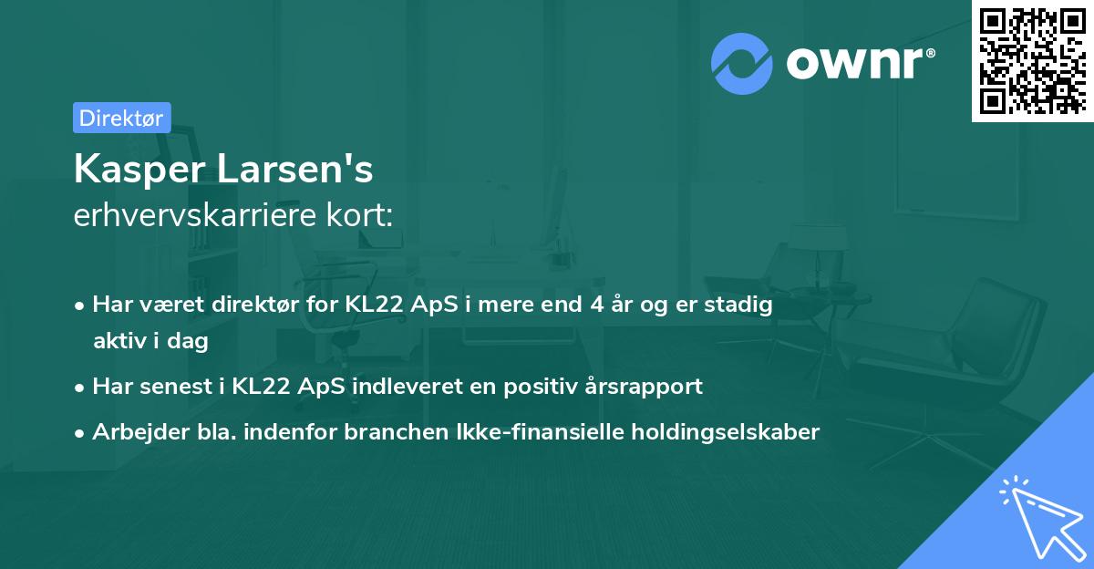 Kasper Larsen's erhvervskarriere kort