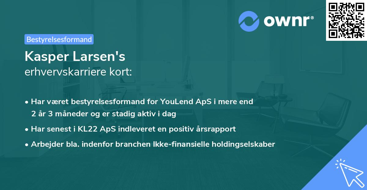 Kasper Larsen's erhvervskarriere kort