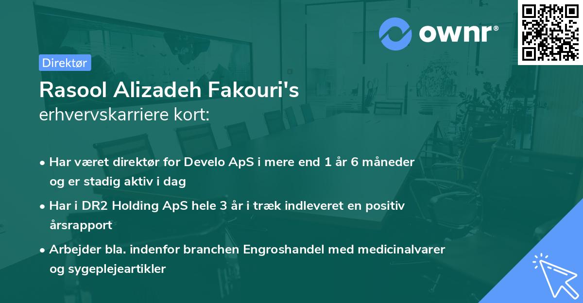 Rasool Alizadeh Fakouri's erhvervskarriere kort