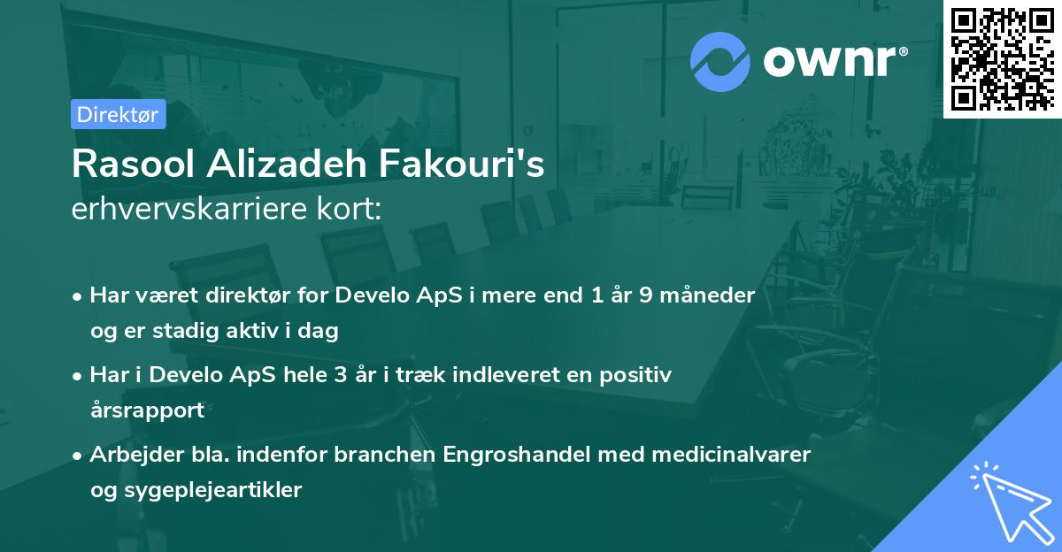 Rasool Alizadeh Fakouri's erhvervskarriere kort