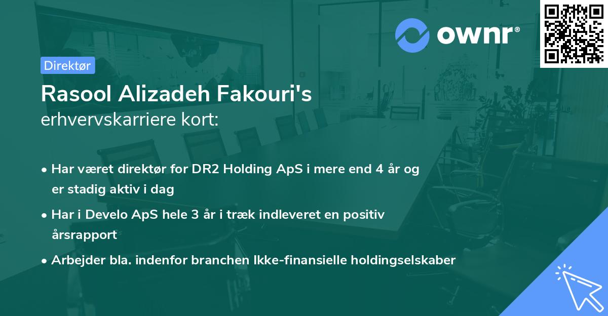 Rasool Alizadeh Fakouri's erhvervskarriere kort