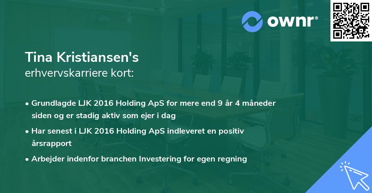 Tina Kristiansen's erhvervskarriere kort