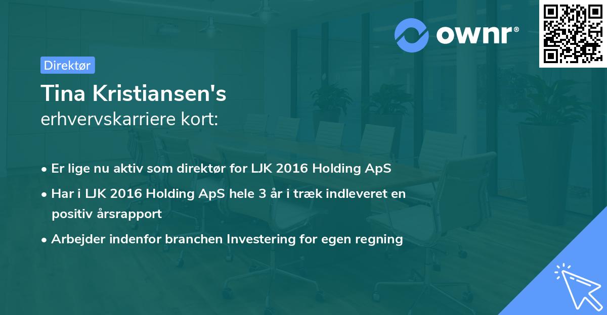 Tina Kristiansen's erhvervskarriere kort