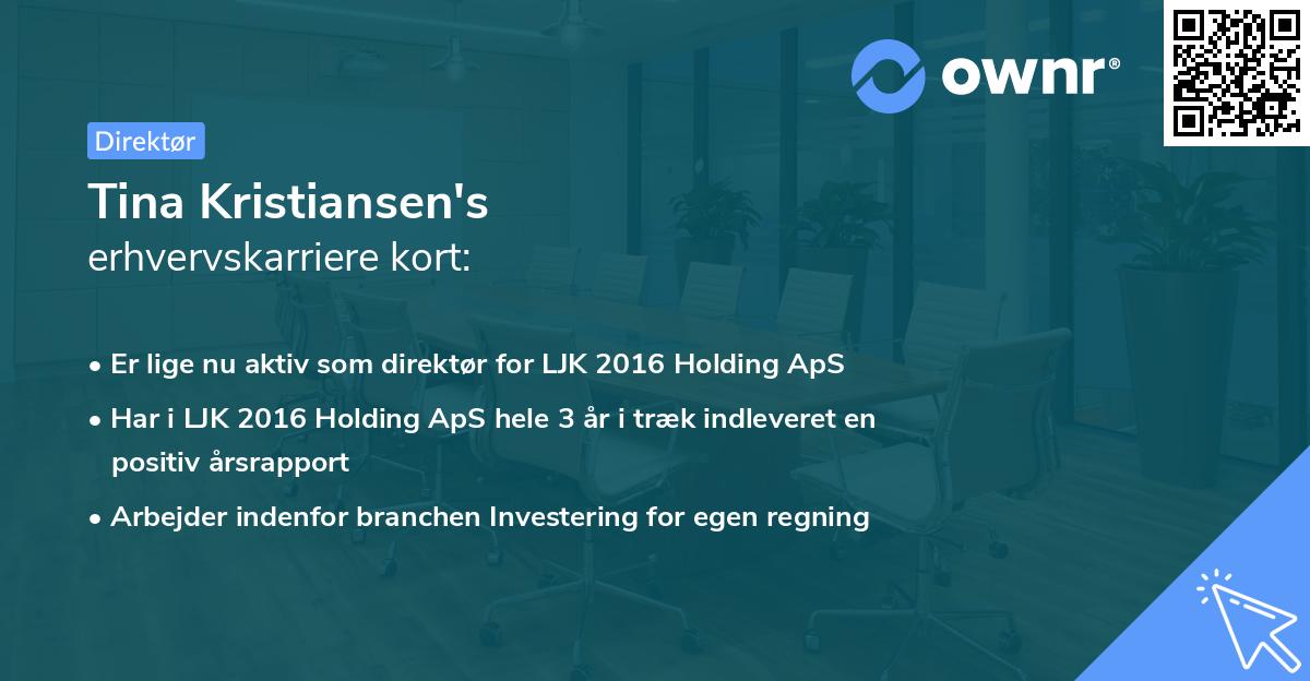 Tina Kristiansen's erhvervskarriere kort